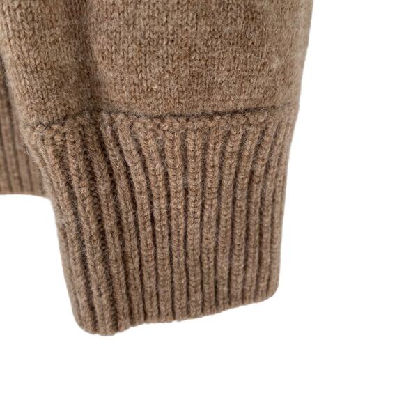 Vince Raglan Sleeve Polo Wool Cashmere Tan Heathered Chestnut Sweater size XS - Picture 8 of 9